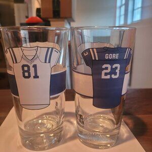 Indianapolis Colts Collectable Glass Gore and Johnson Arby’s Promo Football 6”